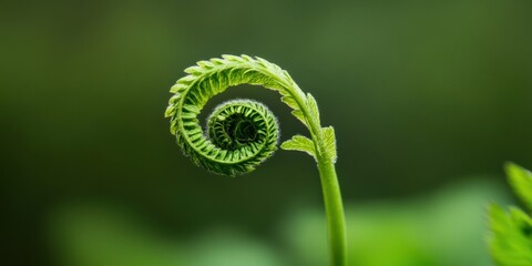 Biomimetic Design Inspiration Vibrant Green Fern Unfurling - Regenerative Growth Metaphor for Sustainable Innovation in Tech, Wellness, and Creative Industries