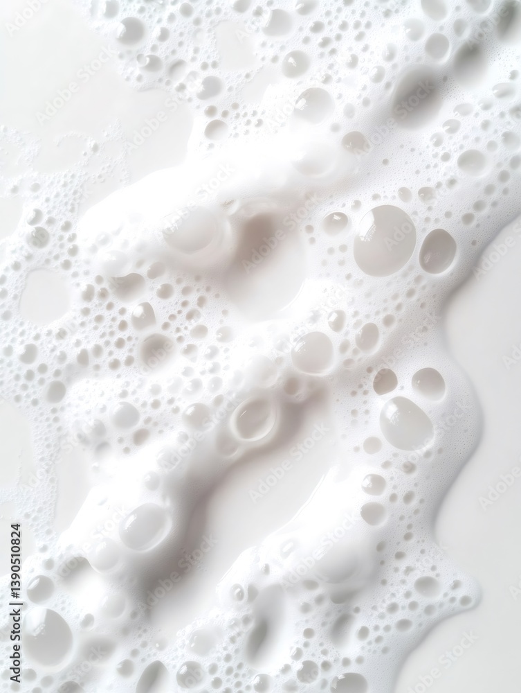 Aufkleber white foam bubbles creating texture on white background