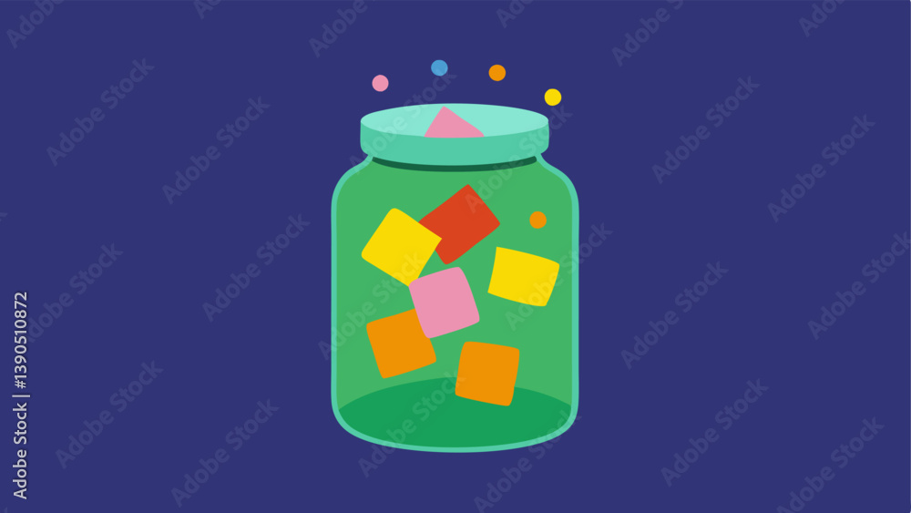 Aufkleber gratitude jar an image of a jar filled with colorful notes each representing things the person is gr