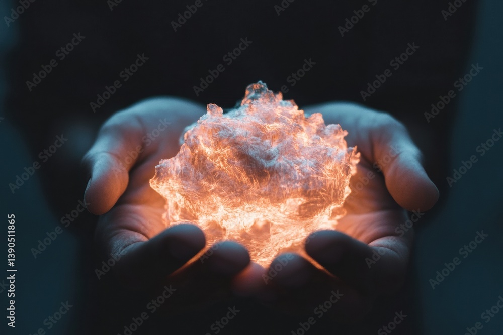 Poster ethereal energy transformation generative ai visualizes climate innovation with luminous elemental s
