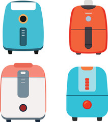 Vector illustration of a modern air fryer on a white background, clean flat design.