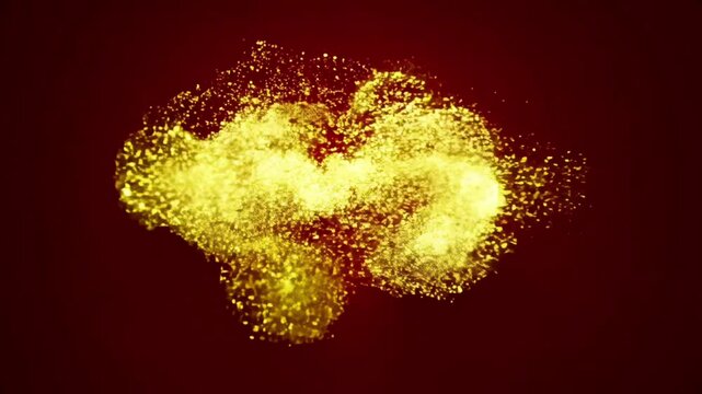 animated text i love you with gold light effect and heart shaped frame decoration isolated on red background, romantic greeting card with luxury concept, 4k resolution footage