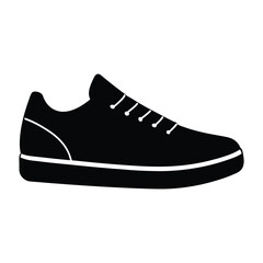 sneakers silhouette vector icon simple and clean.