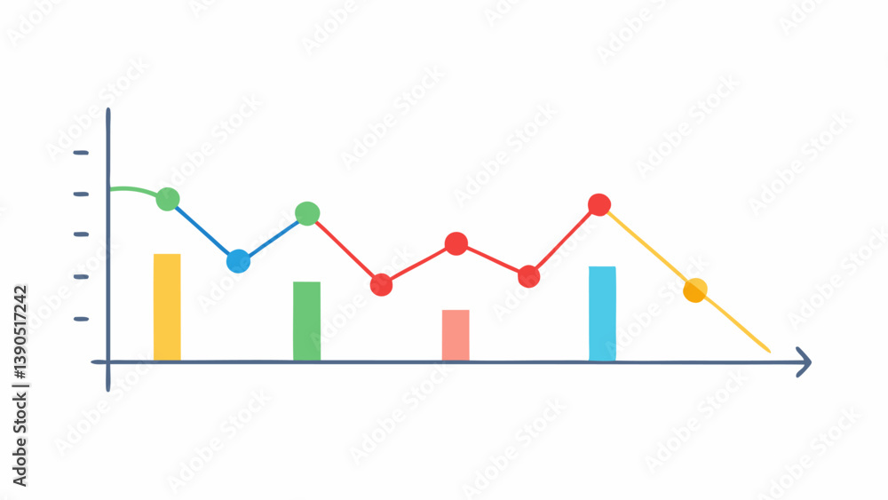 Poster falling productivity graph a simple line graph showing a decline in productivity over time with mult