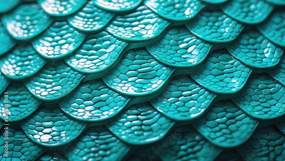 Poster turquoise python snake skin texture backdrop.
