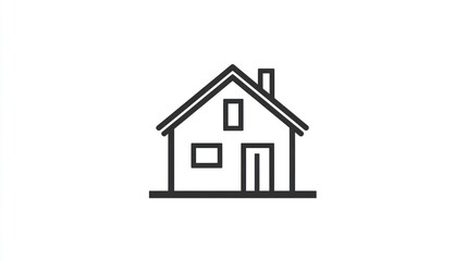 Fototapeta premium Simple line drawing of a house
