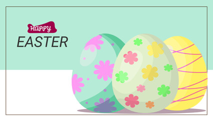 Colorful decorated Easter eggs in pastel shades celebrating the holiday spirit in springtime