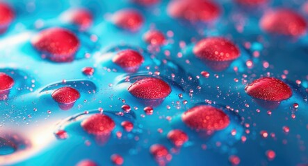 Fototapeta premium Macro shot of sparkling fizzy water in brightly lit oil forming an abstract effervescent background with ample copy space and no people