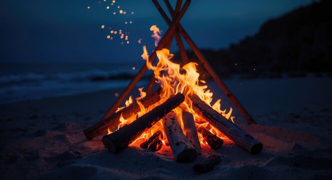 Amidst the frigid night and the comforting campfire, light and darkness form an indivisible unity!