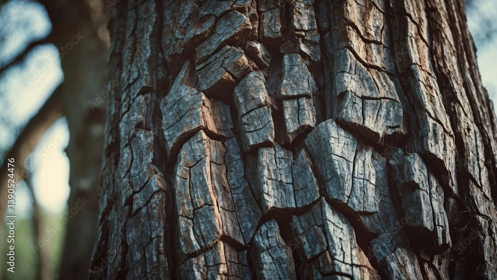 Poster tree bark texture close-up macro background with shadows and depth rough design