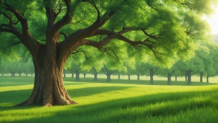 Obraz premium Trees in parks during sunny days