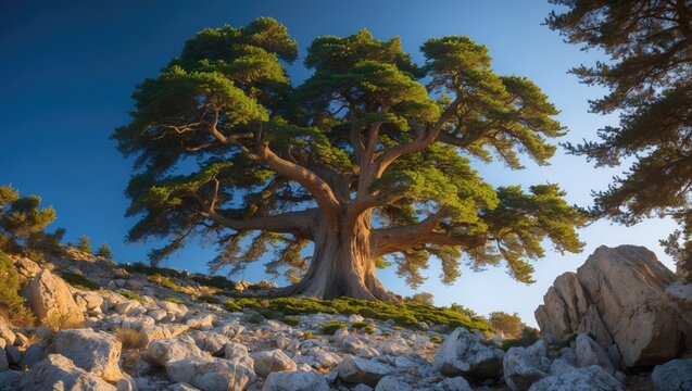 Trees of Cedar Nature Reserve located in Mount Lebanon