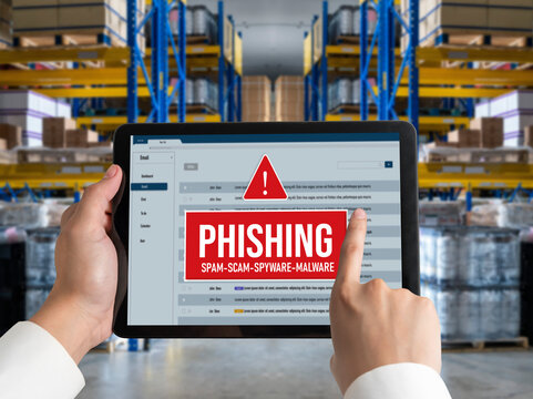 Cyber security software show alert of cyber attack for protection snugly. Danger from virus, phishing and cyber fraud. - Powered by Adobe