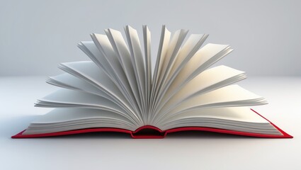 Fototapeta premium An isolated open book against a white backdrop