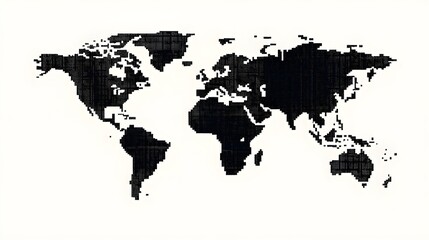 A minimalist pixel art world map design