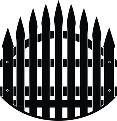 Picket Fence Silhouette Vector