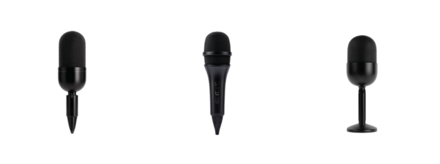 Microphone collection displaying four unique styles 