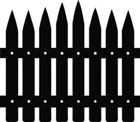 Picket Fence Silhouette Vector