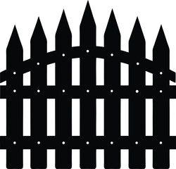 Picket Fence Silhouette Vector
