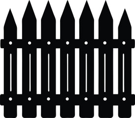 Picket Fence Silhouette Vector