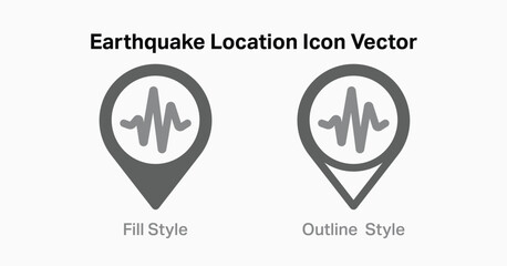 Earthquake Location Icon Vector Style