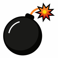 bomb with burning fuse
