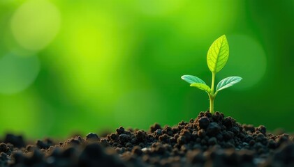 Tiny tree sprout, vibrant green foliage, clean background, simple, treelet, closeup