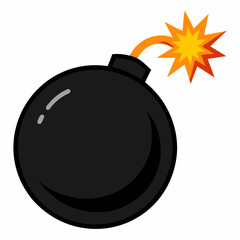 bomb with burning fuse