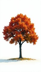Tree in solitary isolation amidst empty white space, solitude, isolated tree