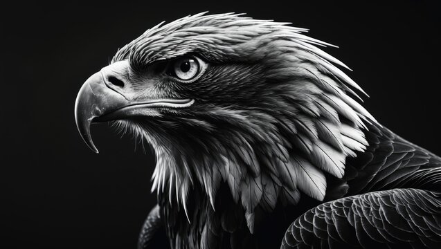 Striking black and white eagle