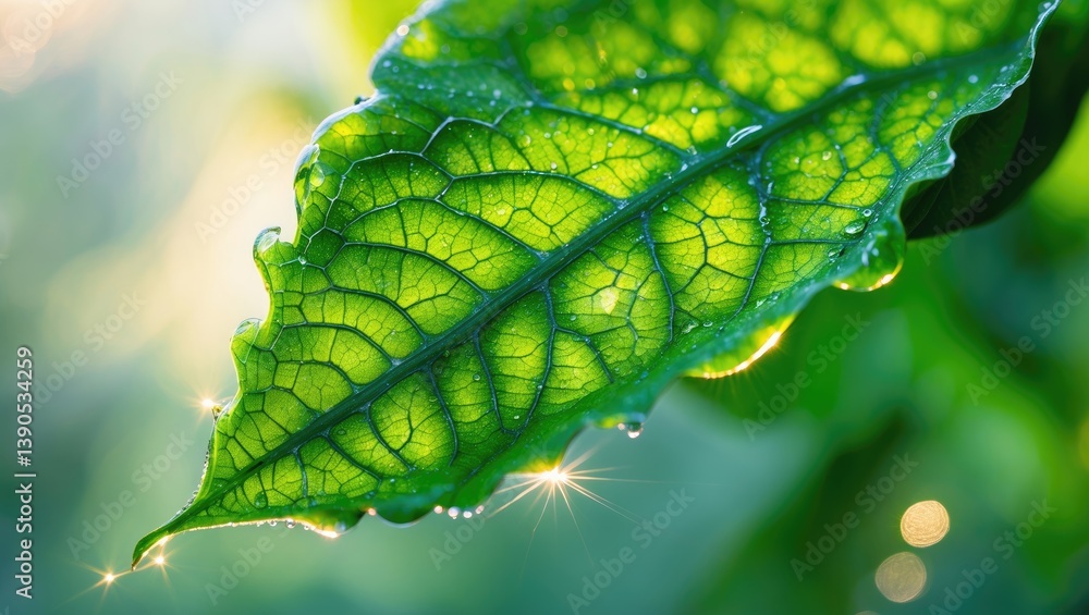 Poster background texture of macro photography featuring green leaf structure