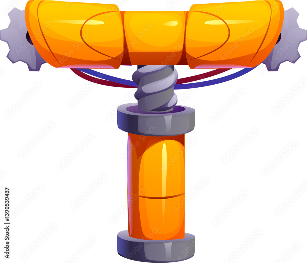 Aufkleber robot font, letter t cyborg machine gear for robotic engineering typeface, cartoon vector. robot han