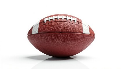 White background, perfectly centered football, shadowless, athletic, object