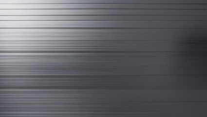 Obraz premium Horizontal texture of brushed gray metal silver stainless steel hairline plate illuminated by reflective light.