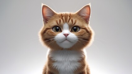 Fototapeta premium Cute brown domestic cat loves home