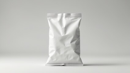 White blank paper pillow snack bag isolated on a white background. Packaging template mockup collection. With clipping path included. Chips paper packaging.