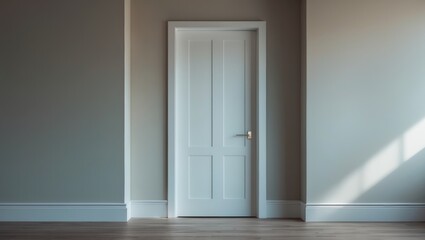 Interior door painted white in the room.