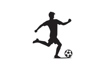 Obraz premium Symbol of simple soccer player silhouette in a simple, minimalist vector on a white background
