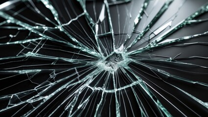 Shattered glass - white markings on dark surface, design detail