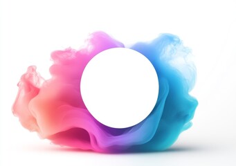 flat color vector illustration, colorful banner with long oval shape on white background
