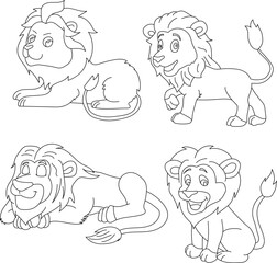Lion Clipart Set: Hand-drawn Lion Illustrations: Doodle Cartoon Lions for Crafters, Designers, and DIY Lovers.