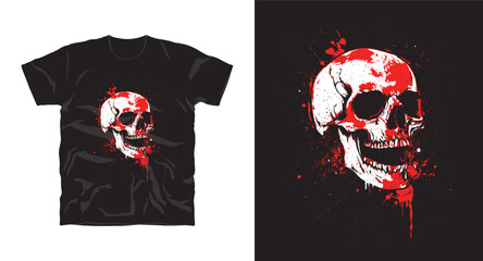 Skull head graffiti style t-shirt design