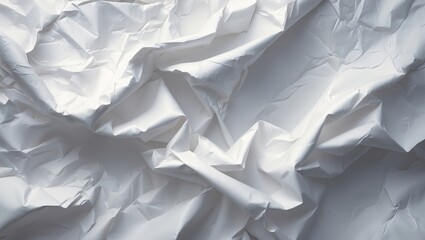 Crumpled and creased white paper poster texture background.