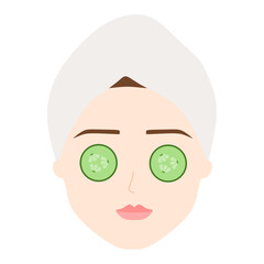 woman at the spa face vector illustration