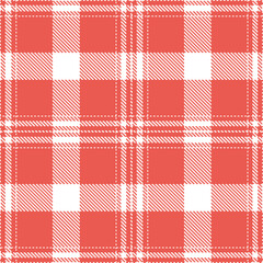 Contemporary Seamless Tartan featuring Classic white and Rustic pale red Fabric Design