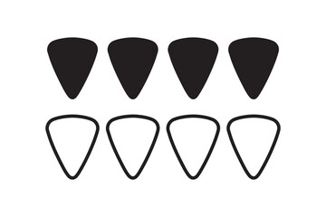 simple Set of guitar pick silhouette icon vector isolated in white background