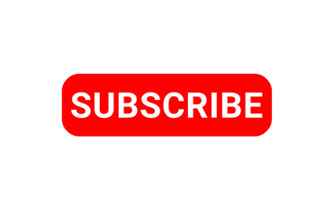 Red Subscribe Button for YouTube Channels and Social Media Engagement with Transparent Background