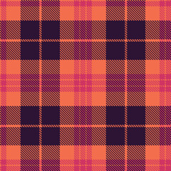 Vibrant pinkish orange and Traditional dark pink Seamless Tartan Fabric Design