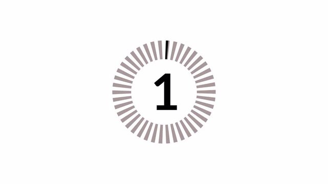 Five second countdown animation from 5 seconds to 0 seconds on a transparent background, five second countdown timer with alpha channel, Countdown 

