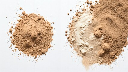 close up of a wooden spoon on white background